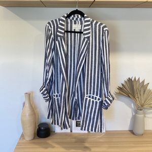 NWT Caslon linen striped blazer jacket